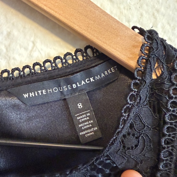 White House Black Market Black Lace Peplum Top | Size 8 | Excellent Condition - Picture 4 of 8